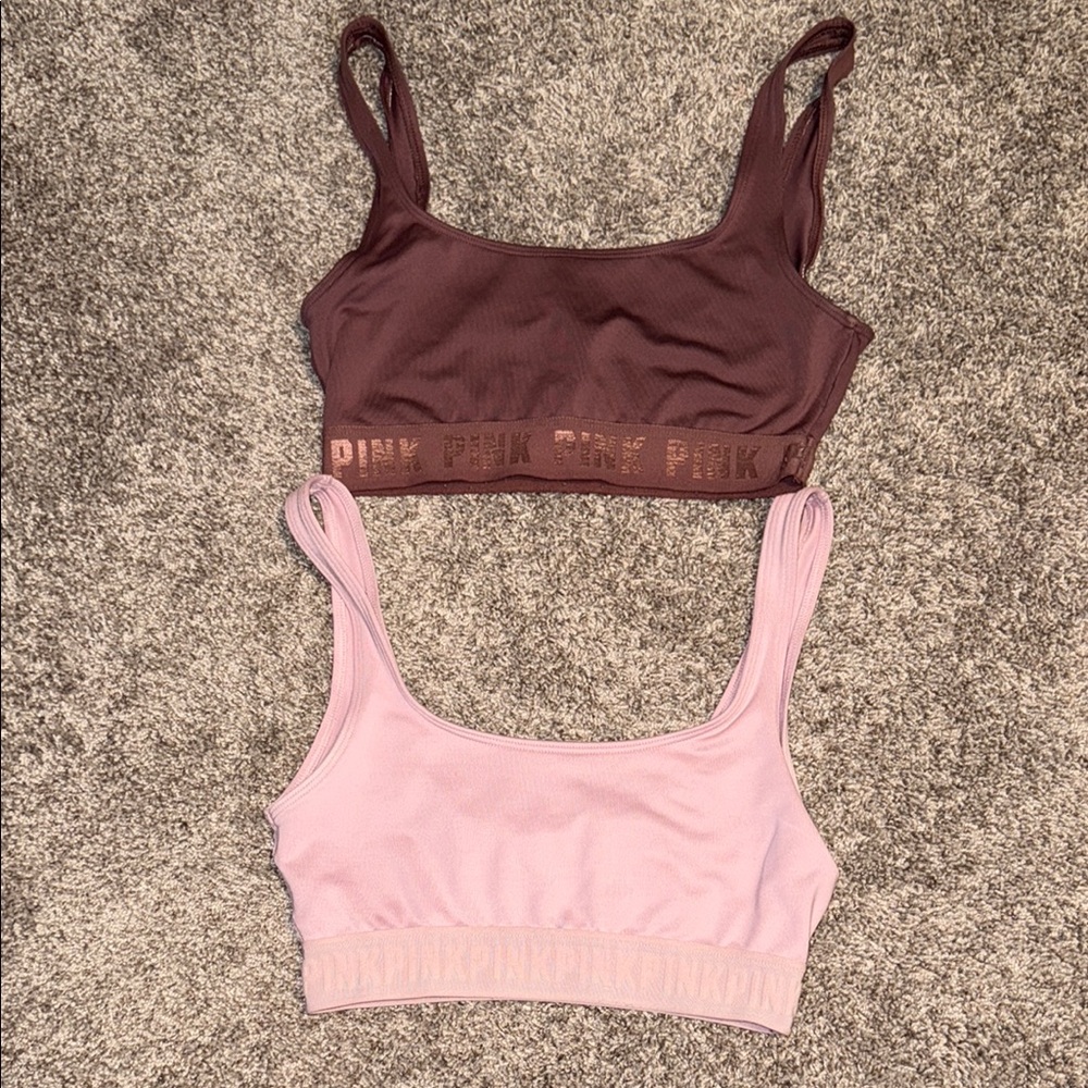 Pink Branded Sports Bras Set